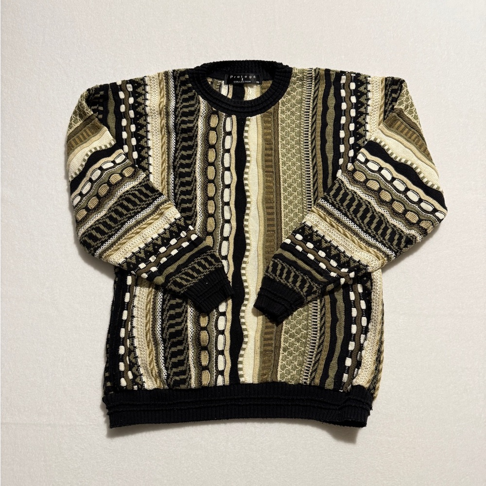 Men's Vintage Protege Collection Size M Multicolor Patterned Crewneck Sweater